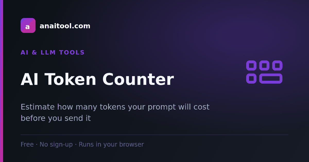 The AI token counter estimating GPT, Claude and Gemini token counts for a pasted prompt