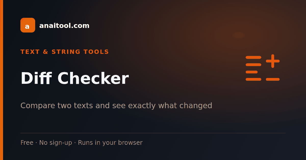 The diff checker highlighting word-level changes between two versions of a text