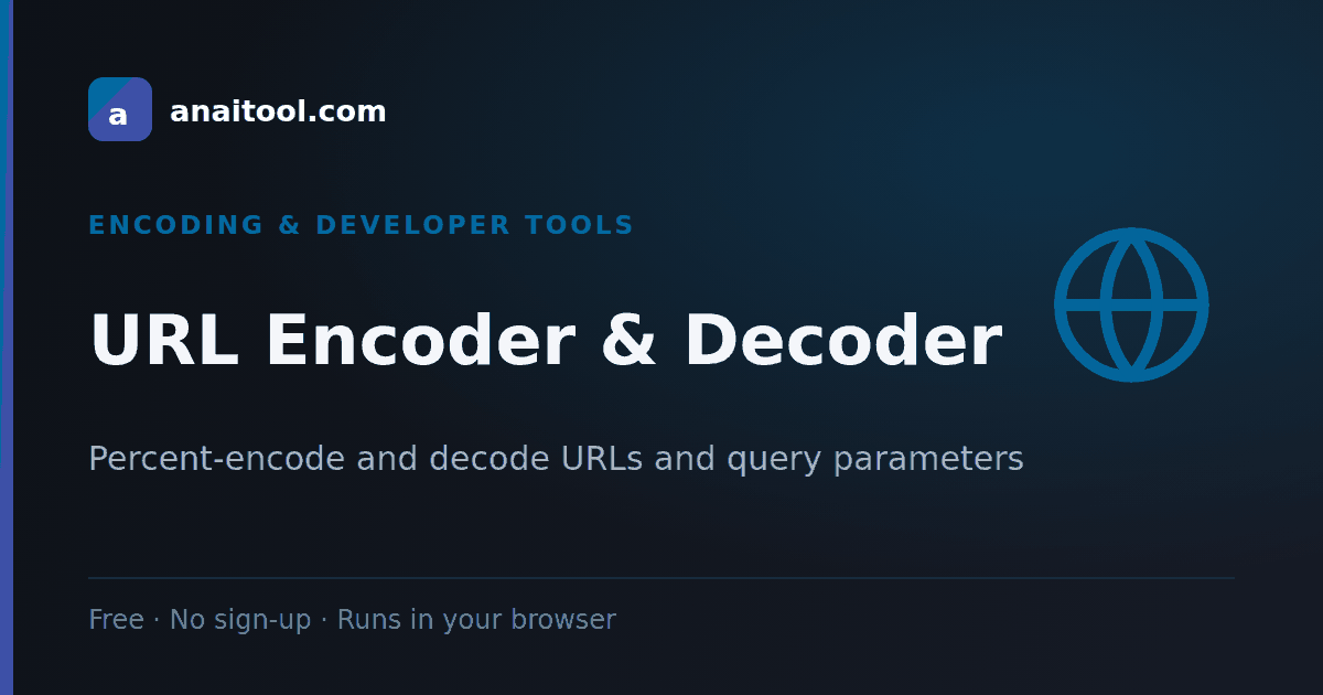 URL Encoder & Decoder — Percent-encode and decode URLs and query parameters, a free browser-based tool on anaitool